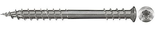 fischer PowerFast - Viti per terrazze, 5,5 x 70, a testa svasata, in acciaio inox A2, attacco Torx, per viti di rivestimenti per terrazze su sottostrutture in legno, 200 pezzi