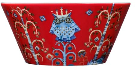 Iittala 1012481 Taika Schüssel 0,4L, rot, Porzellan