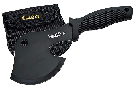 WatchFire Campers Hatchet 10 Inch - Black Camping Hatchet with Black Blade, Slip Resistant Handle and Nylon Sheath - Hatchet Axe for Outdoor, Display, Costume & Collectors - Ideal Gift for Men