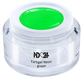 ND24 NailDesign® UV Farbgel für Gelnägel in Studio-Qualität – Nagelgel mit exzellenter Deckkraft & intensiven Gelfarben – Gelnägel Farben für UV & LED Lampen – Neon Green 5ml