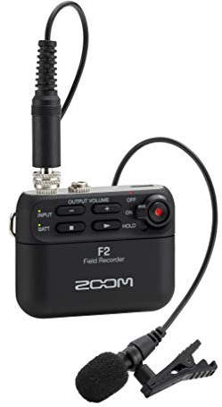 Zoom F2 Lavalier Body-Pack Compact Recorder, 32-Bit Float Recording, No Clipping, Audio for Video, Records to SD, and Battery Powered with Included Lavalier Microphone | 32-Bit Float Body-Pack Recorder, SD-Karten-Aufnahme, batteriebetrieben, inkl. Lavalier-Mikrofon