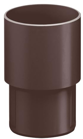 INEFA Fallrohr Verbinder DN75 / 75mm Dunkelbraun PVC, Kunststoff | PVC-U Ablaufrohrverbinder Dachrinnenzubehör, einfache Steckmontage, Made in Germany