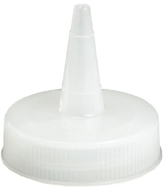 TableCraft 100TC Tip Top Squeeze Bottle Top, 38mm, Cone tip, fits All 38mm Squeeze Bottles, Dishwasher Safe, Clear, 12 Each per case