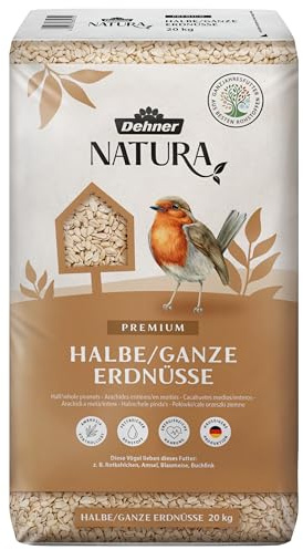 Dehner Natura Premium mangime per Uccelli Selvatici, Arachidi per metà o Intere, 20 kg