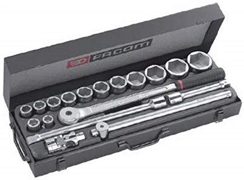 FACOM - Coffret Douilles et Embouts 3/4 Camion - KL.411 - Cliquet, 13 Douilles, Rallonges et Poignée Coulissante - Outillage à Main pour Professionnel et Particulier