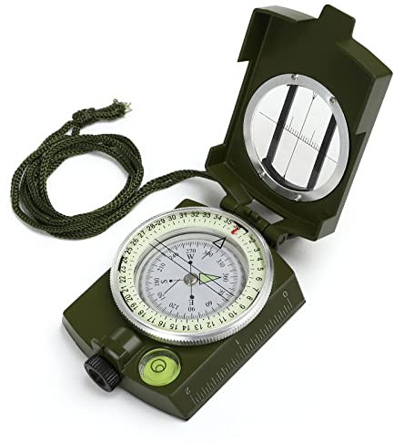 GWHOLE Kompass Militär Marschkompass mit Tasche für Camping, Wanderung, deutsche Anleitung