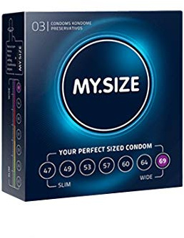 Préservatif MY.SIZE 69 mm, 3 pièces - ajustement parfait et taille adaptée à chacun