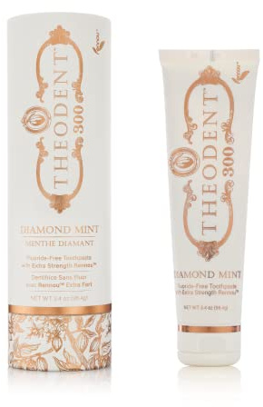 Theodent 300 Dentífrico Sin Flúor con Rennou - Menta - 96,4 g | Pasta de Dientes Sin Flúor con Rennou™ Alta Concentración - Cuidado del Esmalte - Efecto Blanqueador - Sin SLS