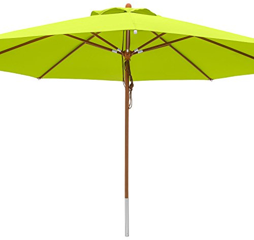 anndora® Sonnenschirm Marktschirm Holz Gartenschirm ø 4 m rund - mit Winddach Farbauswahl