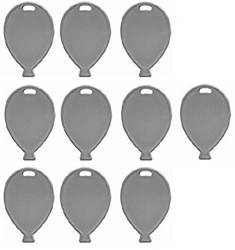 Silver Colour Plastic Balloon Shaped Weights - Pk of 10