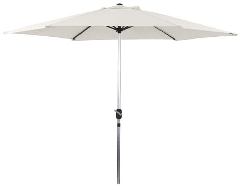Parasol Jardin Droit Alu Sol - Rond - Ø 3m - Ecru