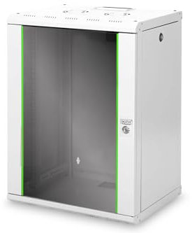 DIGITUS Armadio di rete, Rack 19 pollici, 16U, Montaggio a parete, Profondità 450mm, Carico 100kg, Serie Unique, Grigio