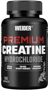 Weider Creatine HCL Caps, 150 Kapseln | Kreatin-Hydrochlorid Kapseln, 3g Kreatin pro Tagesportion, Für Krafttraining und Intensive Workouts