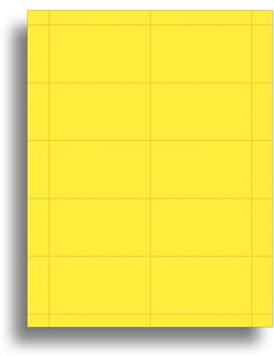 250 Bright Yellow Business Cards 3.5 x 2 - Printable Colored Blank Business Card Paper Sheets, Micro Perforated Cardstock Business Cards 65lb Cover(176gsm) for Inkjet Laser Printers,10UP- 25 sheets