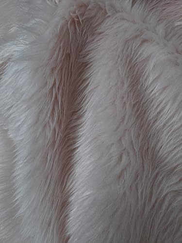Einfarbig Spass Kunstpelz Stoff Material Blassrosa - Rosa, 1Mtr - 150cm x 100cm