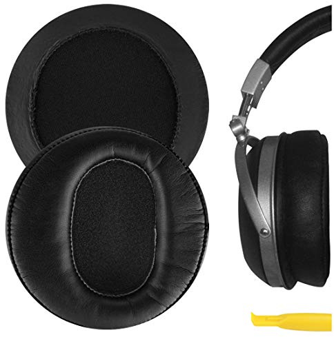 Geekria Ohrpolster aus Proteinleder-Ersatz für DENON AH-D2000, D5000, D5200, D7000, D7200, D9200 – Ohrmuschel-Polster, Reparaturteile (Schwarz)