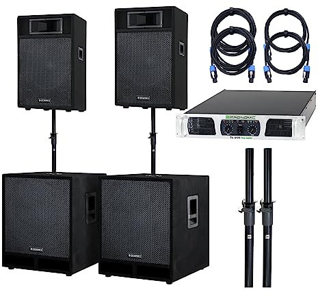 McGrey Powerstage-3000 Impianto PA 3000 Watt Nero SPK, 6.35 mm jack Sistema PA