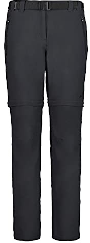 CMP Pantaloni Zip off Elasticizzati da Donna, Antracite, S