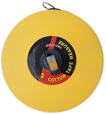 Dapetz® 50M Surveyors Tape Measure Fiberglass Metric Imperial Sturdy Steel Case Vinyl Coating Closed Reel Design Metal End Hooks & Claw