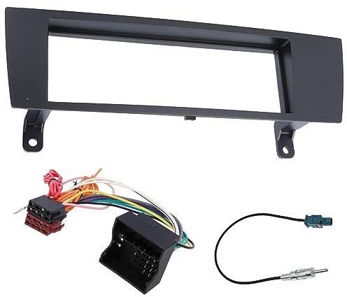 Sound-way 1 DIN Autoradio RadioRahmen RadioBlende, ISO Kabel, Antennenadapter, kompatibel mit BMW Serie 1, Serie 3, X1, Z4