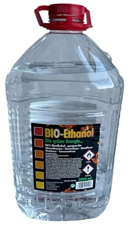 5 Liter Bioethanol,96% Bio Alkohol, die grüne Energie, Kamin Ethanol