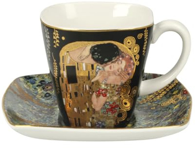 Goebel Gustav Klimt Espressotasse mit Untertasse Der Kuss 100ml Porzellan