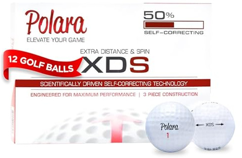 Polara Ultimate Straight, Extra Spin, Extra Distanz und Extra Distance & Spin Premium Golfbälle, Haken- und Slice-Korrektur, perfekt für Freizeitgolfer, 1 Dutzend Bälle