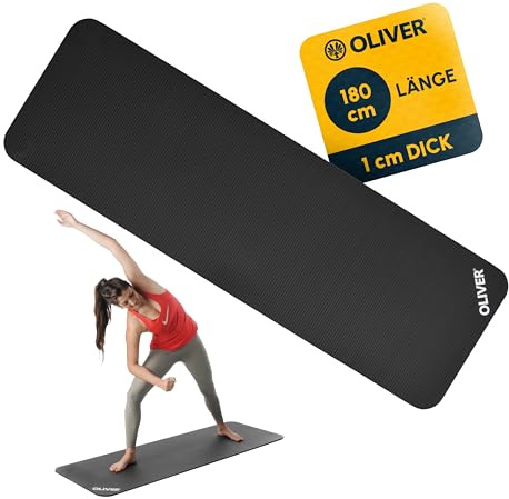 Oliver Gymnastikmatte 180 cm rutschfest für Fitness und Reha