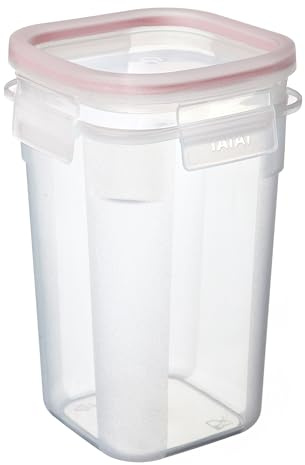 Tatay Tupper Hermético 1L Clip Safe | Tapa con Clip | Recipientes Herméticos Para Alimentos | Apto Microondas, Lavavajillas, Nevera, Congelador | Plástico sin BPA | 10,8x10,8x17 cm, Rojo