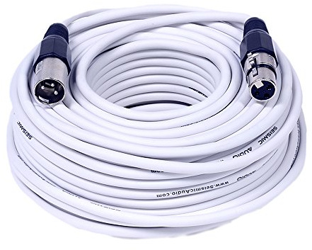 Seismic Audio saxlx-100white Seismic Audio – Weiß 100 Fuß XLR Mikrofon Kabel – 100 Mikrofon Schnur Mikrofon