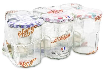 Le Parfait F0MWN, Lotto 6 barattoli da marmellata, 385 ml