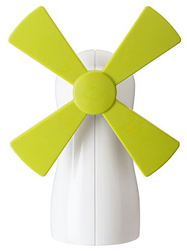 Koziol Macinaspezie con saliera Miller, plastica, verde senape, 7,1 x 10,6 x 15 cm