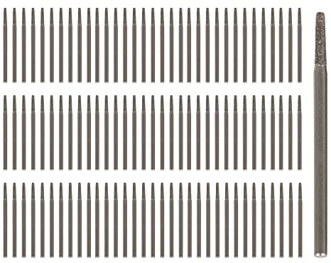 BQLZR 1.5mm Silver Gemstones Diamond Burrs Engraving Drill Bits Jewelry Jade Shell Carving Drill Hole Tools Pack of 100