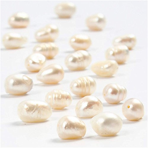 CREATIV 100263 Perle d'acqua dolce, D: 4 mm, madreperla, 40 cm