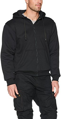 Bikers Gear Crossfire - Chaqueta con capucha para motocicleta, color negro, totalmente forrada con DuPont™ Kevlar® CE1621-1 PU Armour (3XL 50 pulgadas)