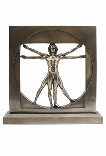 22 cm The Vitruvian Man (Leonardo Da Vinci) kall gjuten bronsfigur