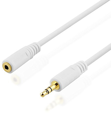 BestPlug 10 Meter Audio Stereo Kabel Verlängerung Aux in Out, 3,5mm Klinke Stecker männlich auf 3,5mm Klinke Buchse Kupplung weiblich vergoldet, Weiss