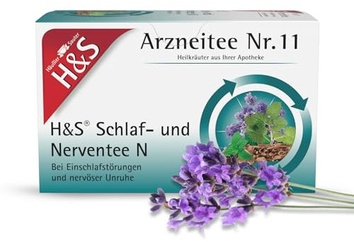 H&S Schlaf- und Nerventee N: Arzneitee Nr. 11 mit Baldrian, Lavendel und Melisse, bei Einschlafstörungen und nervöser Unruhe, 20 x 2 g