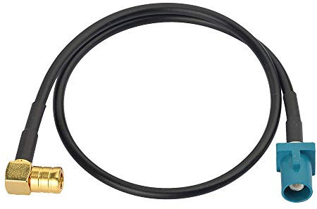 Eightwood DAB Antennenkabel SMB Fakra Kabel Fakra Z Stecker auf SMB Stecker abgewinkelt Koaxial RG174 30cm 1ft Kompatibel zu DAB Autoantennentoppern AM/FM Blaupunkt Pionier Clarion Alpine usw.