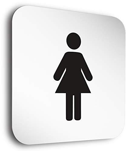 Kinekt3d Leitsysteme Schilder aus 1,5 mm Aluminium • 150 x 150 mm • Besonderheit: unsichtbare 5 mm Abstandhalter verleihen dem Türschild einen exklusiven schwebe Effekt (Damen Piktogramm (A))