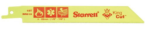 Starrett br618–5 BI-Metall Einzigartige gerader King Schnitt Fire, Rescue und Demolition Säbelsägeblatt, 0,1 cm Dick, 18 TPI, 15,2 cm Länge x 3/10,2 cm Breite, fluoreszierend gelb (5 Stück)