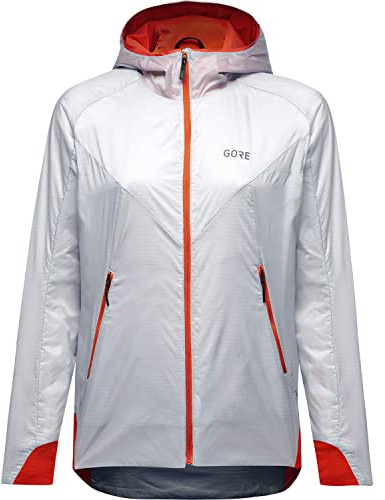 GOREWEAR R5 Donna GORE-TEX INFINIUM Giacca insulated, Bianco/Fireball, 34