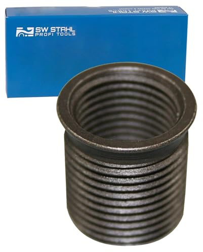 SW-Stahl 10702L Gewindeeinsatz M14 x 1,25 x 16 mm - Einschraubmuffe | Adapter Feingewinde M14 auf M16 mit Kragen - Gewindebuchse zur Reparatur - Metrisches ISO-Gewinde für Maschinenbau