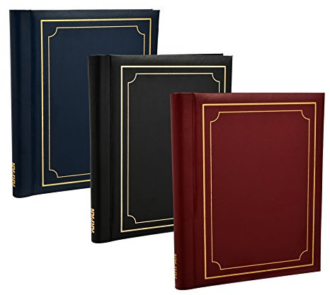 ARPAN Self Adhesive Large Photo Albums, Totaling 60 Sheets 120 Sides - (Black/Bleu/Red), 27.9 X 22.9 cm
