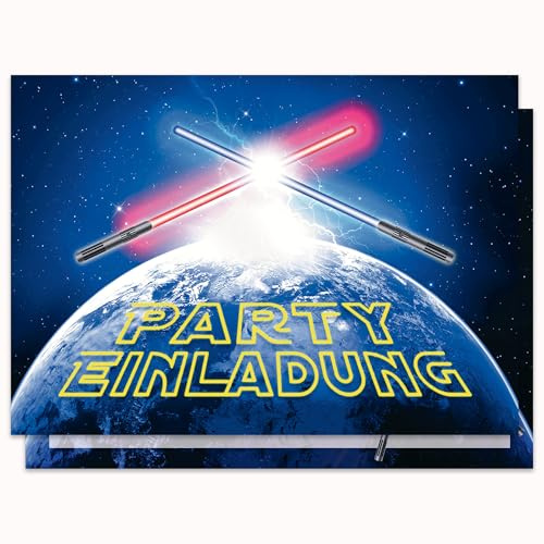 Edition Colibri 10 KRIEG DER ****-EINLADUNGEN: Weltraum Einladungskarten zum Kindergeburtstag von (10792)