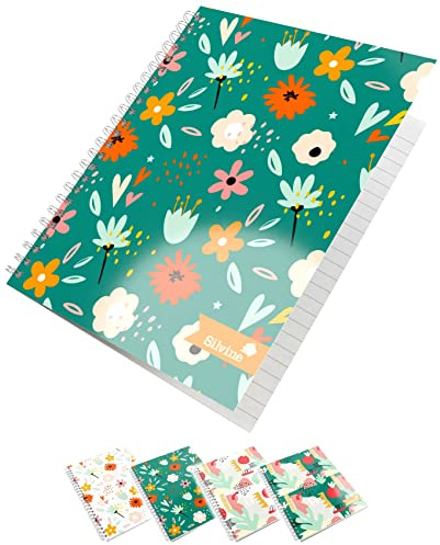 Silvine Anteckningsbok, dubbel spiralbindning, hjärta och blommönster, A5, 1 st