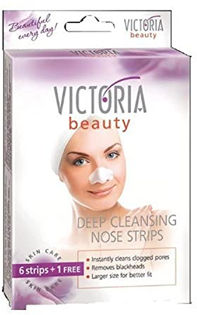 Victoria Beauty - Clear Up Nose Strips, Nasenstrips gegen Mitesser, Nasenmaske, tiefenreinigende Streifen zum Mitesser entfernen (6 Streifen)