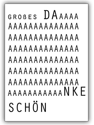 10 Dankeskarten (10er Set): Typografische Dankeskarte: Das große Dankeschön • schöne Klappkarte im Set mit Umschlägen um sich geschäftlich & privat zu bedanken