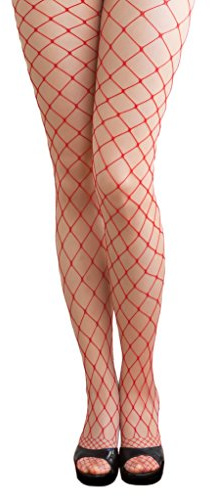 Oblique Unique® Sexy Rote Netz Strumpfhose - grobe Maschen