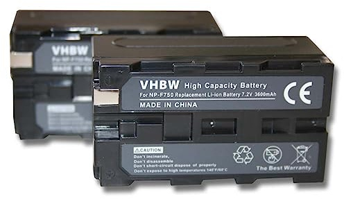 Set de 2 Batteries 3600mAh pour caméscope Sony HDR-AX2000, HDRAX2000E, CCD-TR (Hi8) CCD-TR1, CCD-TR200, CCD-TR215, CCD-TR3, CCD-TR300
